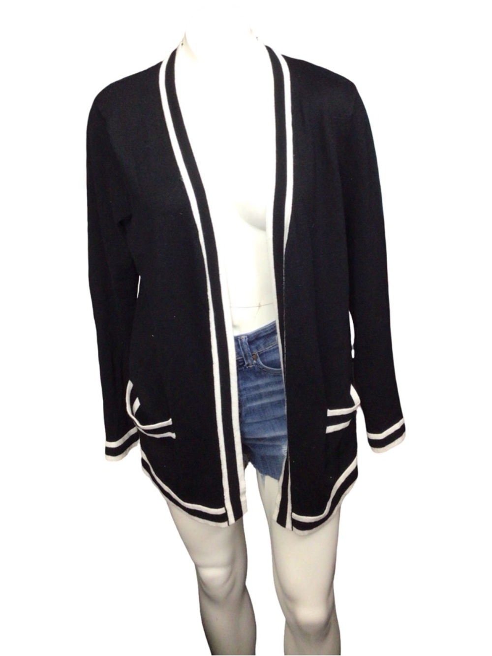 Fred & David Black and White Preppy Cardigan size medium